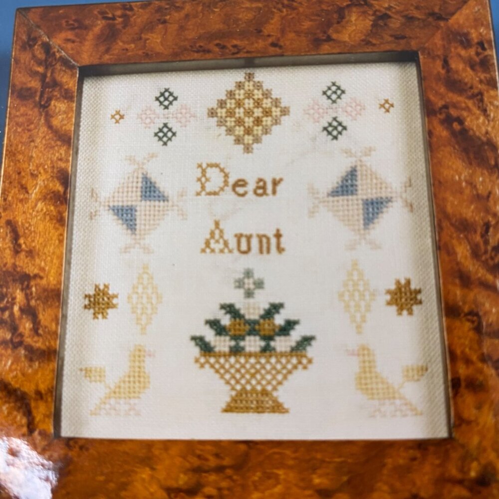 "Dear Aunt" Miniature Sampler Cross Stitch Kit‎ By The Scarlet Letter Historic